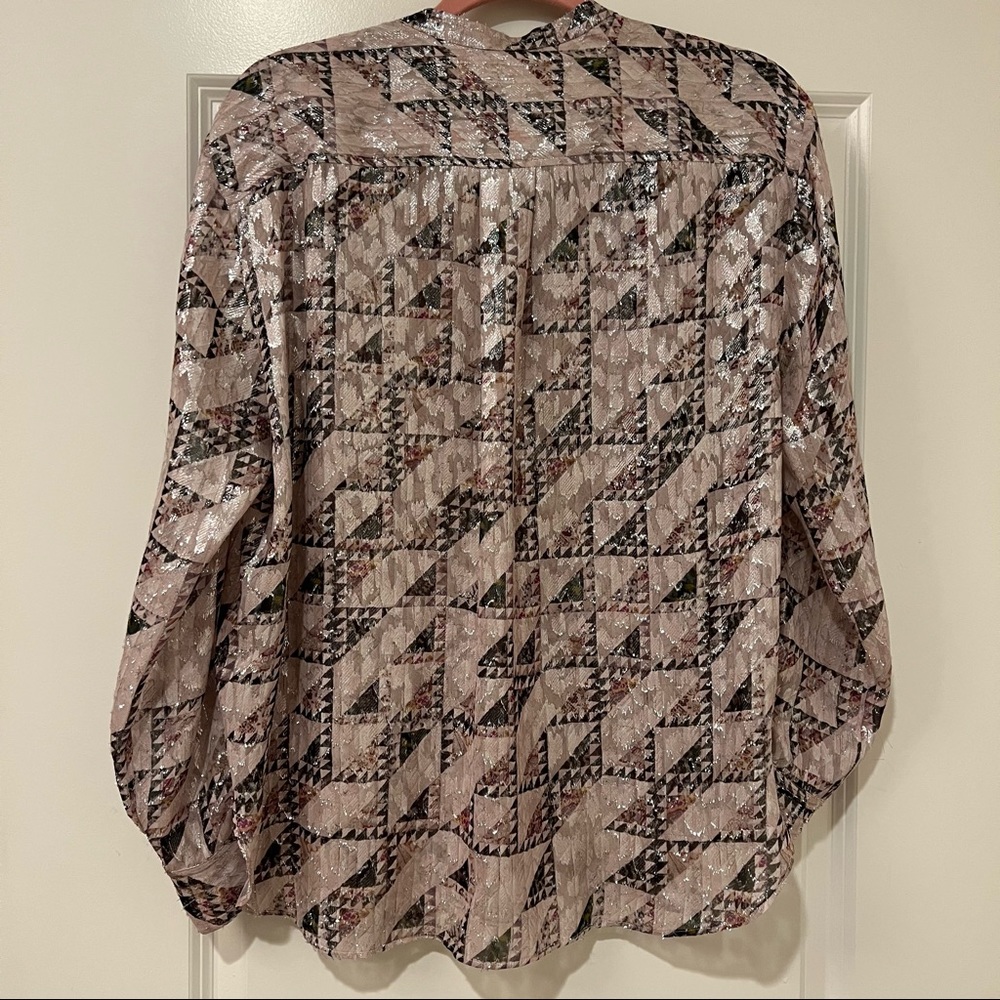 Isabel Marant | Metallic Triangle Button Down Blo… - image 2